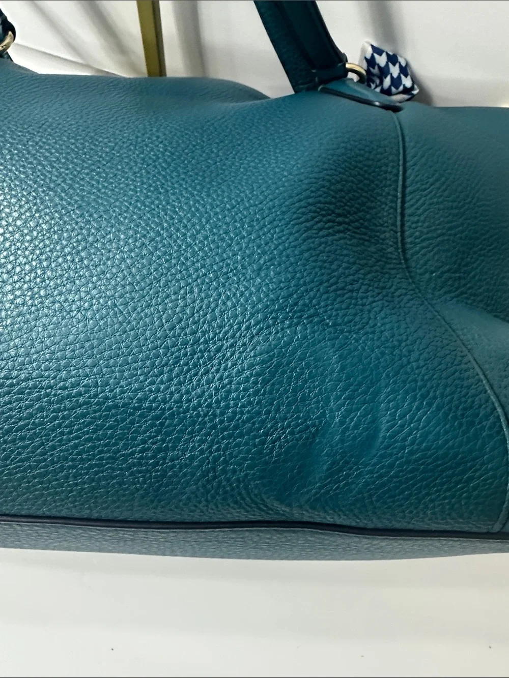 COACH Teal Pebbled Leather Tote with Matching Wristlet